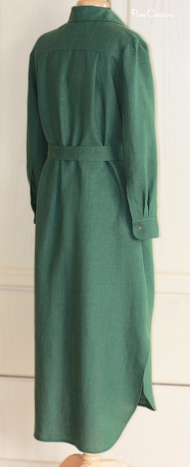 White Linen Dress Women / Button Down Front Handmade Tshirt Etsy