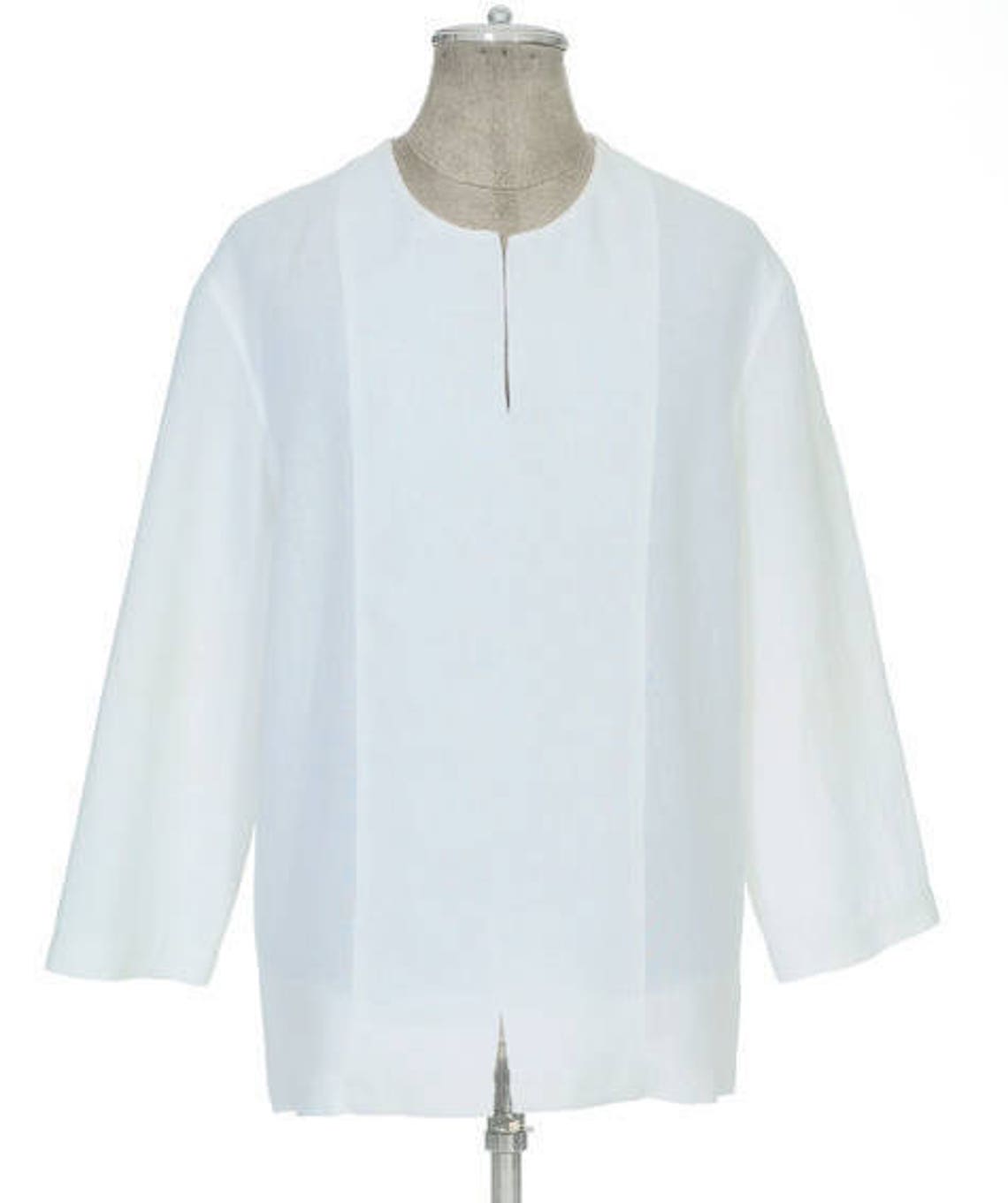 Mens White Linen Shirt / Men Long Sleeve Linen T Shirt / Etsy