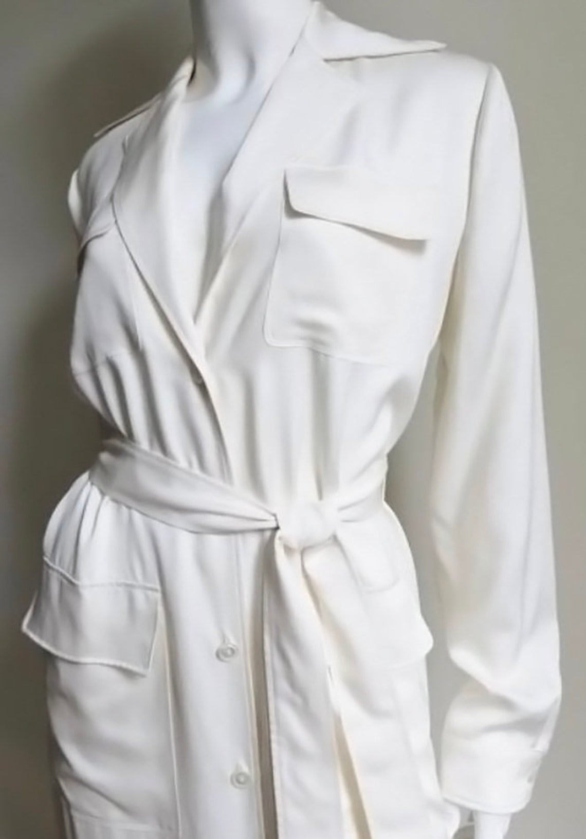 White 100% Cotton V-Neck Short Wrap Dress