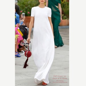 CREPE WEDDING DRESS - White maxi dress - Minimalist wedding dress - Unique wedding dress - Maternity wedding dress - Plus size wedding dress