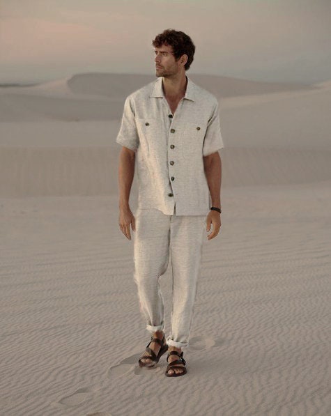 The vintage “Havana” Fawn Beige French safari suit  Dress suits for men,  Business casual attire for men, Business casual attire
