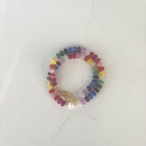 Rainbow Glass Bead + Pearl Necklace
