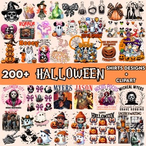 Paquete mega de Halloween PNG, diseños de películas de terror, paquete retro de Halloween PNG, paquete de otoño PNG, vibraciones espeluznantes PNG, truco o trato, calabaza PNG.