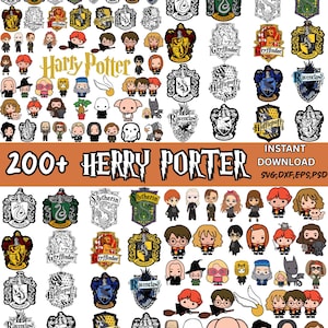 200+ Magical Wizard Clipart Bundle – PNG + Some svg, dxf, eps, psd, – Cute Spell School & House Crests Digital Set