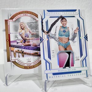 2024 Panini National Treasures WWE - Bianca Belair /25 and Sol Ruca NXT /75