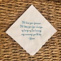 Customized embroidered wedding handkerchief with a scalloped edge