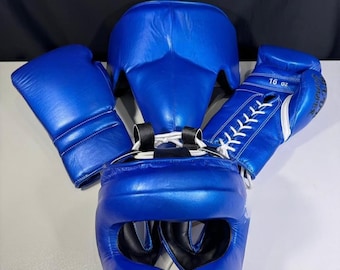 Customised Leather Boxing Gloves Set,  Cowhide Leather, Your name or logo on the gear
