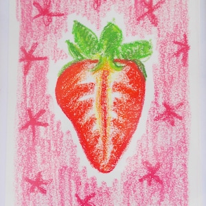Strawberry Fruit Artwork Print Wall Decoration Drawing