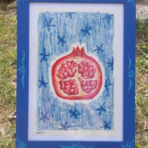 Pomegranate Original Artwork in Ornate Frame