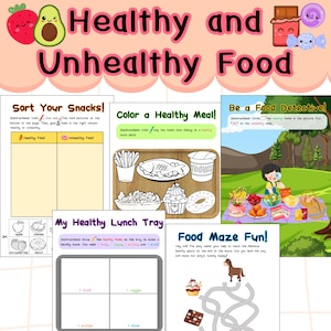 Healthy and Unhealthy Food Learning Worksheet
