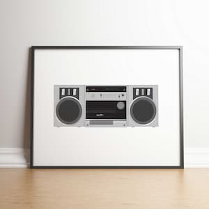 Say Anything Boombox Art Print 5 JPGs Instant Download Cassette Culture Movies