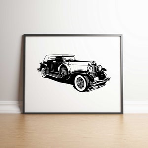 Duesenberg Motors Car Art Print 5 JPGs Digital Download Instant Print Hot Rod Girl Gift image 1