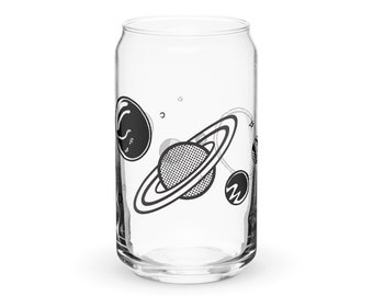 Intergalactic Planetary Beer Can Style Glass Universe Stargazing Guy Gift