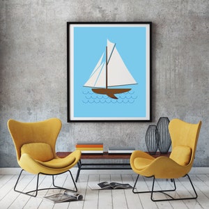 Sailboat Art Print for Nautical Themed Nursery image 2