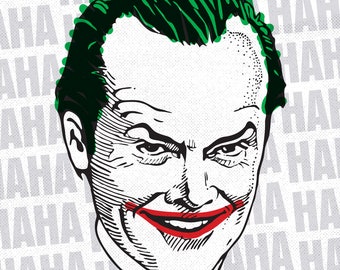 Joker Jack Nicholson Villain Inspired Pop Art Print 1980s Instant Download Print