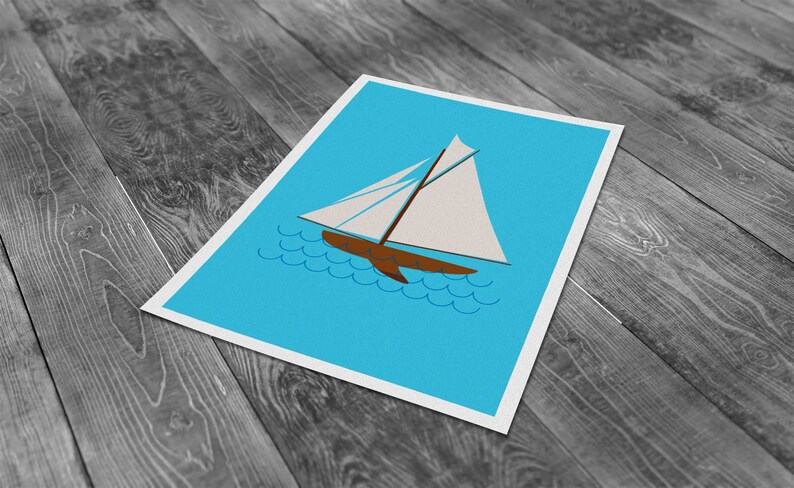 Sailboat Art Print for Nautical Themed Nursery image 3