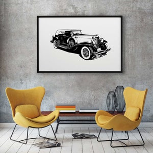 Duesenberg Motors Car Art Print 5 JPGs Digital Download Instant Print Hot Rod Girl Gift image 2