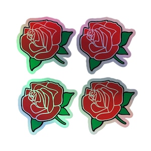 Grateful Dead Rose Holographic Kiss Cut Stickers Jerry Garcia Rosemary
