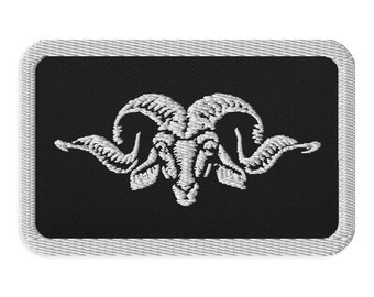 Geborduurde patch geit: G.O.A.T. Appliqué: