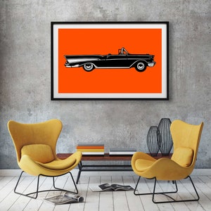 1957 Chevy Bel Air Art Print Instant Download Digital Printable Classic Hot Rod Car Kustom Kulture image 3