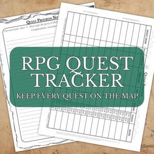 DnD Quest Tracker Printable, DnD Quest Log and Campaign Tracker for DMs (Digital Download)