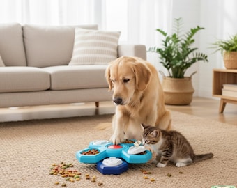 Giocattolo interattivo per cani e gatti / Ciotola per cibo lento con suono / Vassoio per cibo che perde per l'addestramento / Giocattolo educativo per animali domestici per cani e gatti
