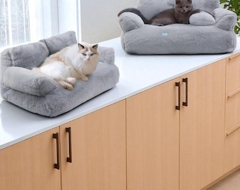 Canapé-lit ultra doux pour animal de compagnie : lavable en machine, canapé moelleux pour chien et chat