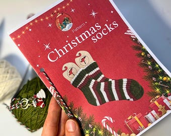 Gestreepte kerstsokken Breipatroon: geschikt voor beginners (pdf-download)