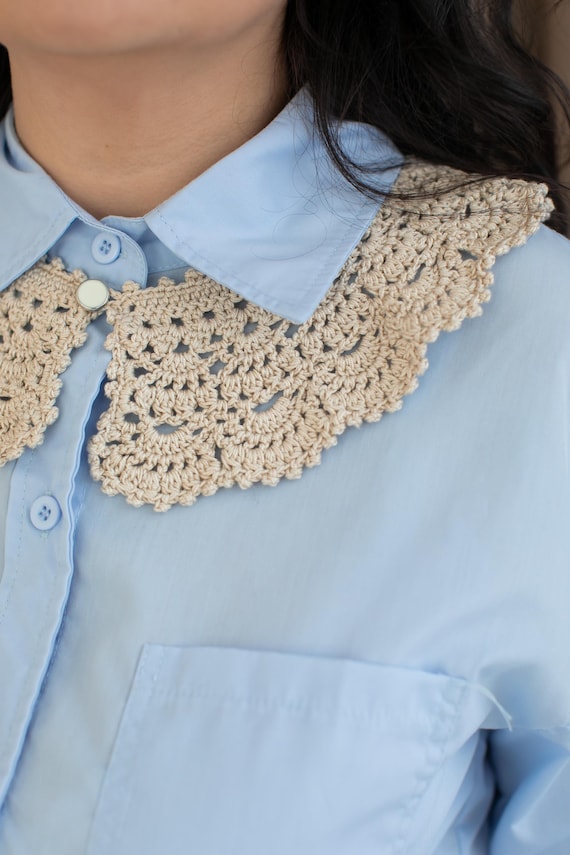 Detachable Handmade Cotton Collar - Vintage Style Crochet Lace Accessory