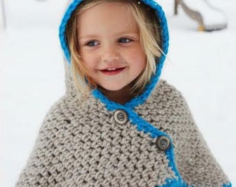 Kids Hooded Cowl Crochet Pattern | Buttoned Scarf (PDF Download)