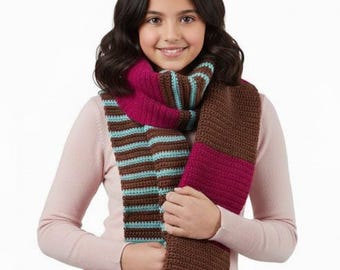 Patrones de bufandas de crochet / Patrón de bufanda de crochet fácil / Bufanda gruesa de invierno / Descarga instantánea