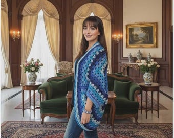 Schema all'uncinetto per cardigan Cocoon: Bolero oversize per donna / Schema all'uncinetto facile in PDF