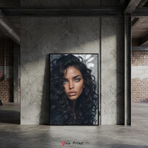 Feminine Aesthetic Art Woman Portrait Print Blue Eyes Digital Art Fashion Wall Download Modern Fashion Portrait Print Stylish Portrait Woman