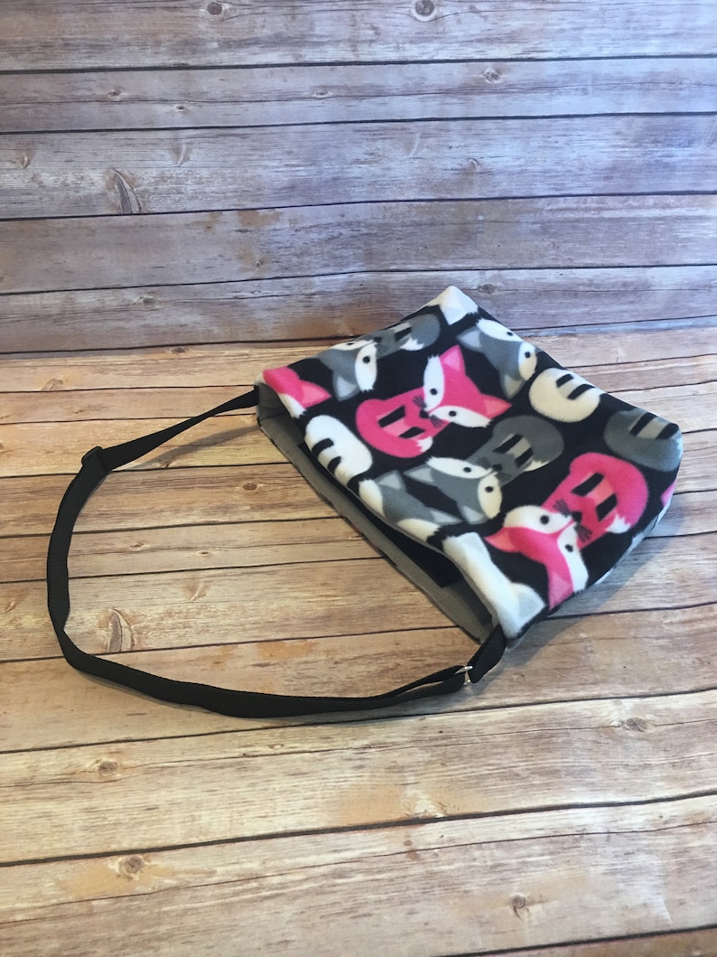 Guinea Pig or Ferret Fleece Sling Carrier Bonding Bag with Adjustable Strap and Closure