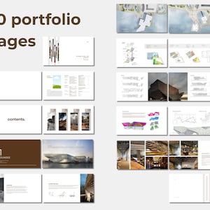 Architecture Portfolio Template Canva: Minimalist Design (digital ...