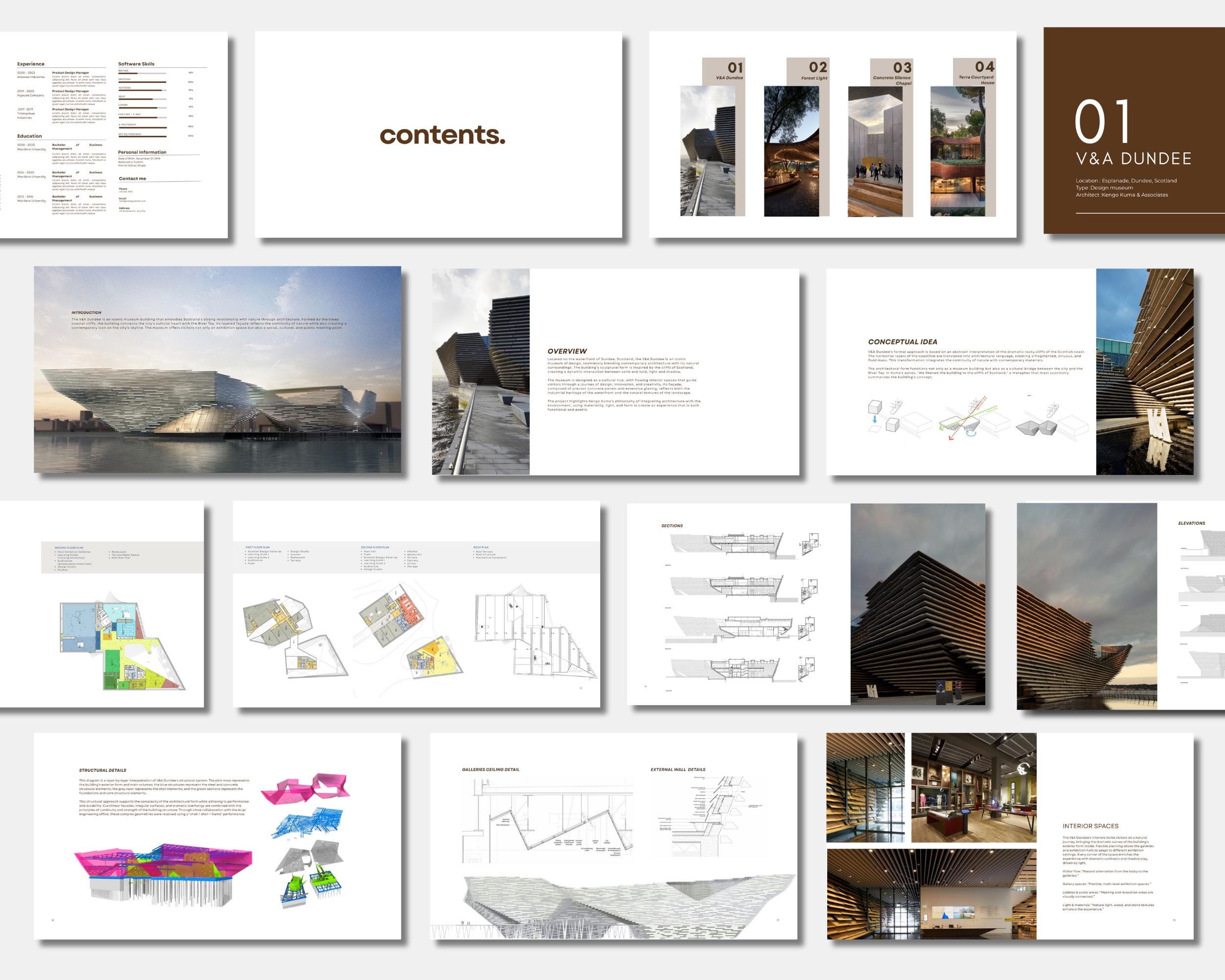 Architecture Portfolio Template Canva: Minimalist Design (digital ...