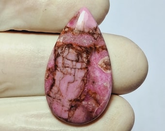 Pink Cobalt Cabochon Gemstone, Handmade Loose Stone, 14 Carat (26X15 MM)