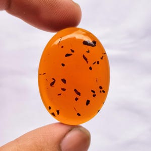Premium kwaliteit Baltisch barnsteen uniek gevormde losse oranje cabochon voor het maken van fijne sieraden op maat (22 karaat 33 x 25 MM)