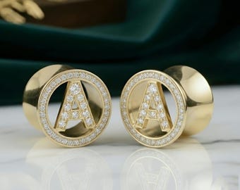 Dilatadores de oro con moissanita y plata de ley 925 / Dilatadores de oro premium / Dilatadores / Dilatadores unisex