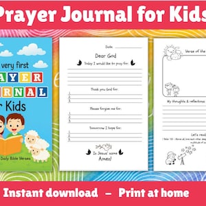 My Very First Prayer Journal for kids - with Positive Bible Verses - Printable download