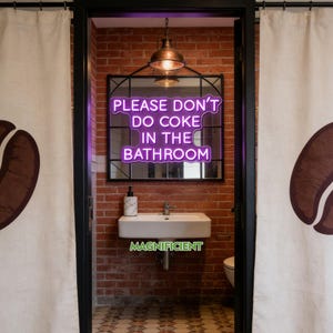 Please Don't Do Coke In The Bathroom LED Neon Sign Shop Sign Board, Party Bar Pub Decor, Room Decoration Led Neon Sign Bathroom Decor