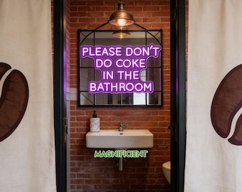 Letrero de neón LED "Por favor, no consuma cocaína en el baño", letrero para tienda, decoración para bares, pubs y fiestas, decoración de habitaciones, letrero de neón LED para baño.