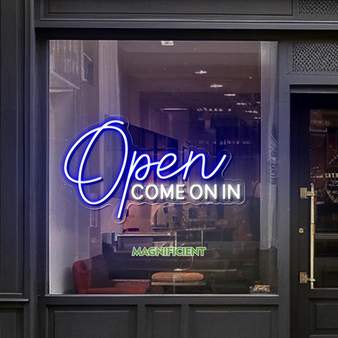 Open Come on in Neon Sign, Custom LED Neon Lights, Shop Storefront ...