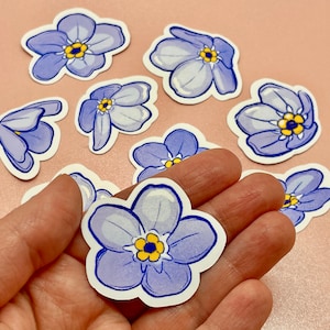10pk Forget-Me-Not Flower Stickers - Die Cut Stickers - Vinyl Stickers