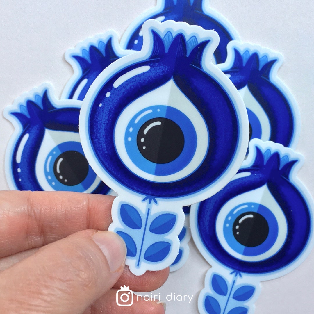 Evil Eye Flower Vinyl Sticker 3 Cute Die Cut Stickers Cute Stickers - Etsy