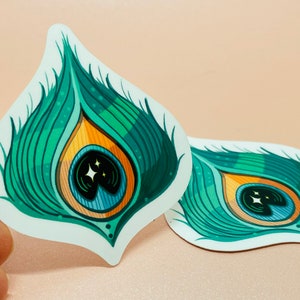 Peacock Feather Vinyl 2.5” - Cute Die Cut Stickers - Cute Stickers