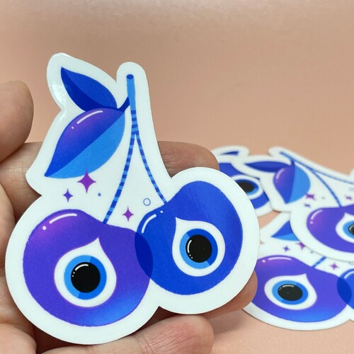Evil Eye Pomegranate Vinyl Sticker 2.5 Cute Die Cut Etsy
