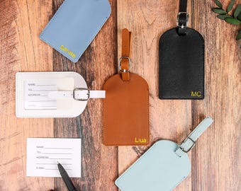 Etiqueta de equipaje de cuero PU personalizada: regalo de viaje, recuerdo de boda
