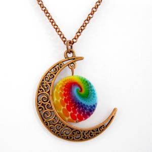 Copper crescent moon necklace