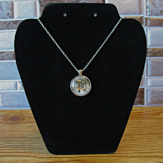 HAQUIL Collier avec pendentif couple de loup - Cordon en cuir